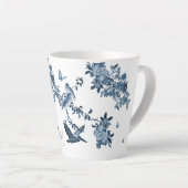 Blue White Chinoiserie Floral Stylish Monogram Latte Mok (Rechterhoek)