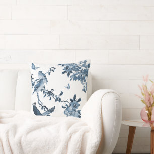 Blue White Chinoiserie Floral Stylish Sierkussen