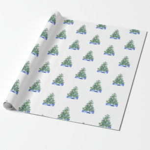 Blue White Chinoiserie Pottery Kerstmis - Gift Cadeaupapier