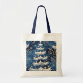 Blue White Christmas Tree Holiday Canvas tas (Voorkant)