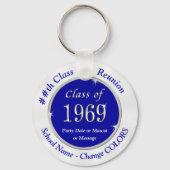 Blue White Class of 1969 Class Reunion Sleutelhang Sleutelhanger (Voorkant)