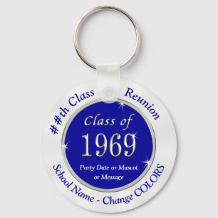 Blue White Class of 1969 Class Reunion Sleutelhang Sleutelhanger