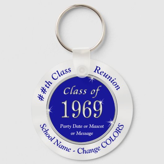 Blue White Class of 1969 Class Reunion Sleutelhang Sleutelhanger (Voorkant)