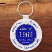 Blue White Class of 1969 Class Reunion Sleutelhang Sleutelhanger (Voorkant)