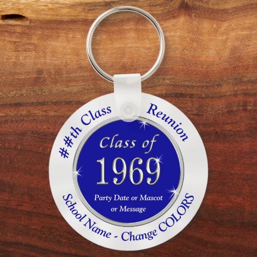Blue White Class of 1969 Class Reunion Sleutelhang Sleutelhanger (Voorkant)