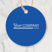 Blue White Company Logo met kerstcadeaus Label (Achterkant)