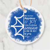 Blue White Company Logo met kerstcadeaus Label (Voorkant)