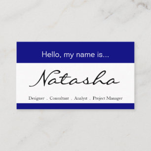 Blue & White Corporate Name Tag - Visitekaartje