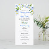 Blue White Country Daisy Floral Wedding Programme (Debout devant)