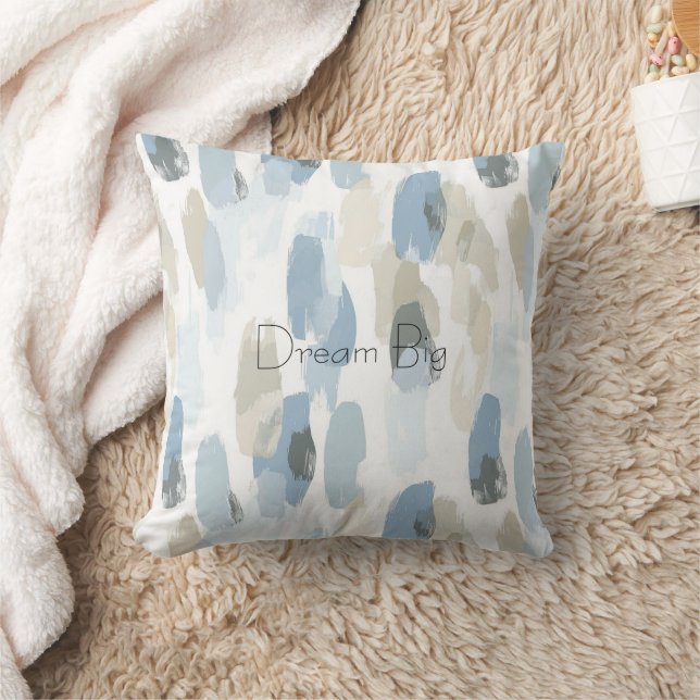 Blue White Cream Abstract Kussen (Deken)