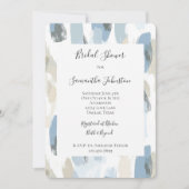 Blue White Cream Abstract Vrijgezellenfeest Kaart (Voorkant)