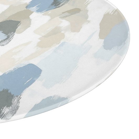 Blue White Cream Abstracte bruiloft Snijplank (Hoek)