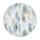 Blue White Cream Abstracte bruiloft Snijplank (Voorkant)