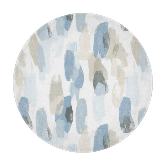 Blue White Cream Abstracte bruiloft Snijplank (Voorkant)