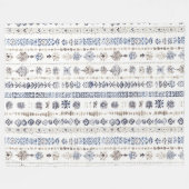 Blue White Cream Stripes Christmas Fleece Deken (Voorkant (Horizontaal))