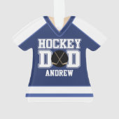 Blue/White Custom Hockey Dad Jersey Ornament (achterkant)
