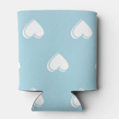 Blue White Cute Simple Heart Patroon Blikjeskoeler (Achterkant)