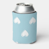 Blue White Cute Simple Heart Patroon Blikjeskoeler (Blikje Achterkant)