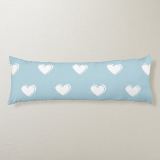 Blue White Cute Simple Heart Patroon Lichaamskussen