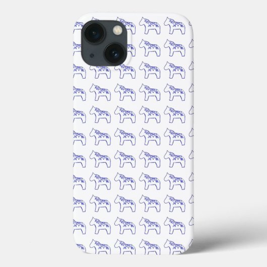 Blue white dala horse iPhone case (Achterkant)