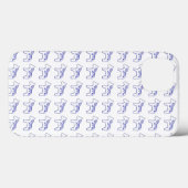 Blue white dala horse iPhone case (Achterkant (horizontaal))