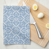 Blue & White Damask Kitchen Towel Theedoek (Quarter Fold)