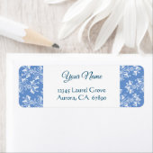 Blue White Damask Return Address Label (Insitu)