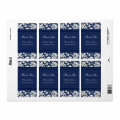 Blue White Damask Wedding Labels (Full Sheet)