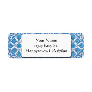 Blue White Delft Cornflower - Aangepaste Adresetik Etiket