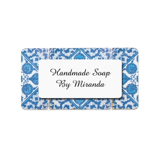 Blue White Delft Cornflower Custom Craft Étiquette (Devant)