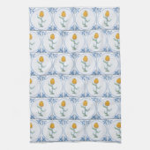 Blue White Delft Tulip Faux Carreaux Serviette de (Vertical)