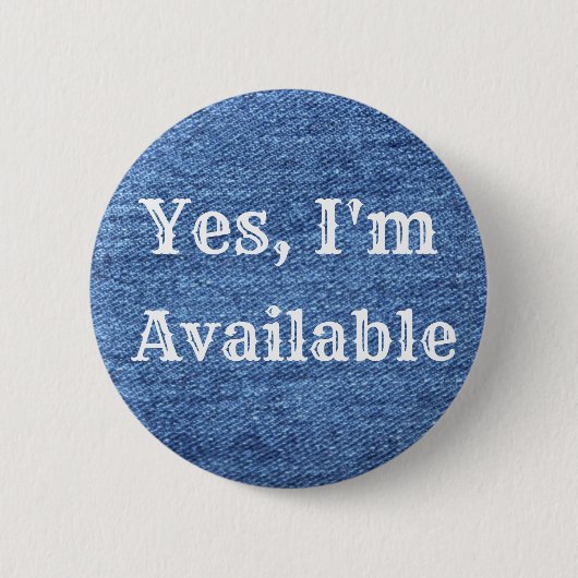 Blue White Denim Theme Wedding Ronde Button 5,7 Cm (Voorkant)