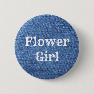 Blue White Denim Theme Wedding Ronde Button 5,7 Cm