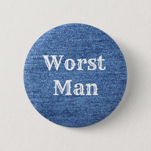 Blue White Denim Theme Wedding Ronde Button 5,7 Cm