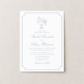 Blue & White Elegant Frame Wedding Invitation