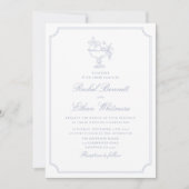 Blue & White Elegant Frame Wedding Invitation (Devant)
