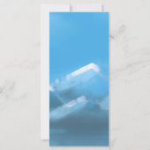 Blue & White Elegant Mountains Menu Mariage (Dos)