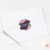 Blue White en Gold Modern Floral Chic Glam Party Ronde Sticker (Envelop)