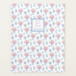  Blue White en roze Ginger Jar Home School Planner