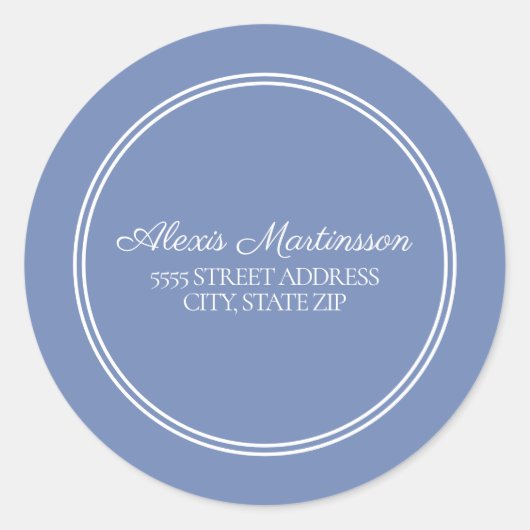 Blue White Envelope Seal Address Sticker (Voorkant)