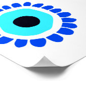 Blue White Evil Eye Symbool Poster (Hoek)