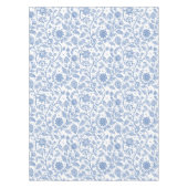 Blue White Floral Botanical Pattern Modern Boho Tafelkleed (Voorkant)