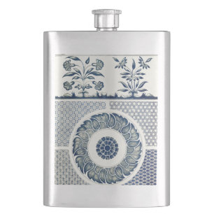 Blue White Floral Chinese Round Flacon