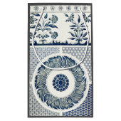Blue White Floral Chinese Round Klein Cadeauzakje (Achterkant)