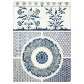 Blue White Floral Chinese Round Klembord (Achterkant)