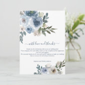 Blue White Floral Greenery Waterverf Wedding Bedankkaart (Staand voorkant)