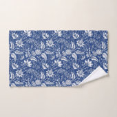 Blue White Floral Pattern met Paisley Element Bad Handdoek (Handdoek)