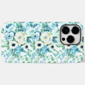 Blue White Floral Waterverf Rozen Flowers Case-Mate iPhone Case (Achterkant (horizontaal))
