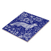 Blue White Fox Bird Woodland Farmhouse Rustic Art  Tegeltje (Zijkant)