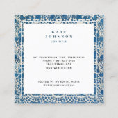 Blue White Geometric QR Code Social Media Vierkante Visitekaartje (Achterkant)